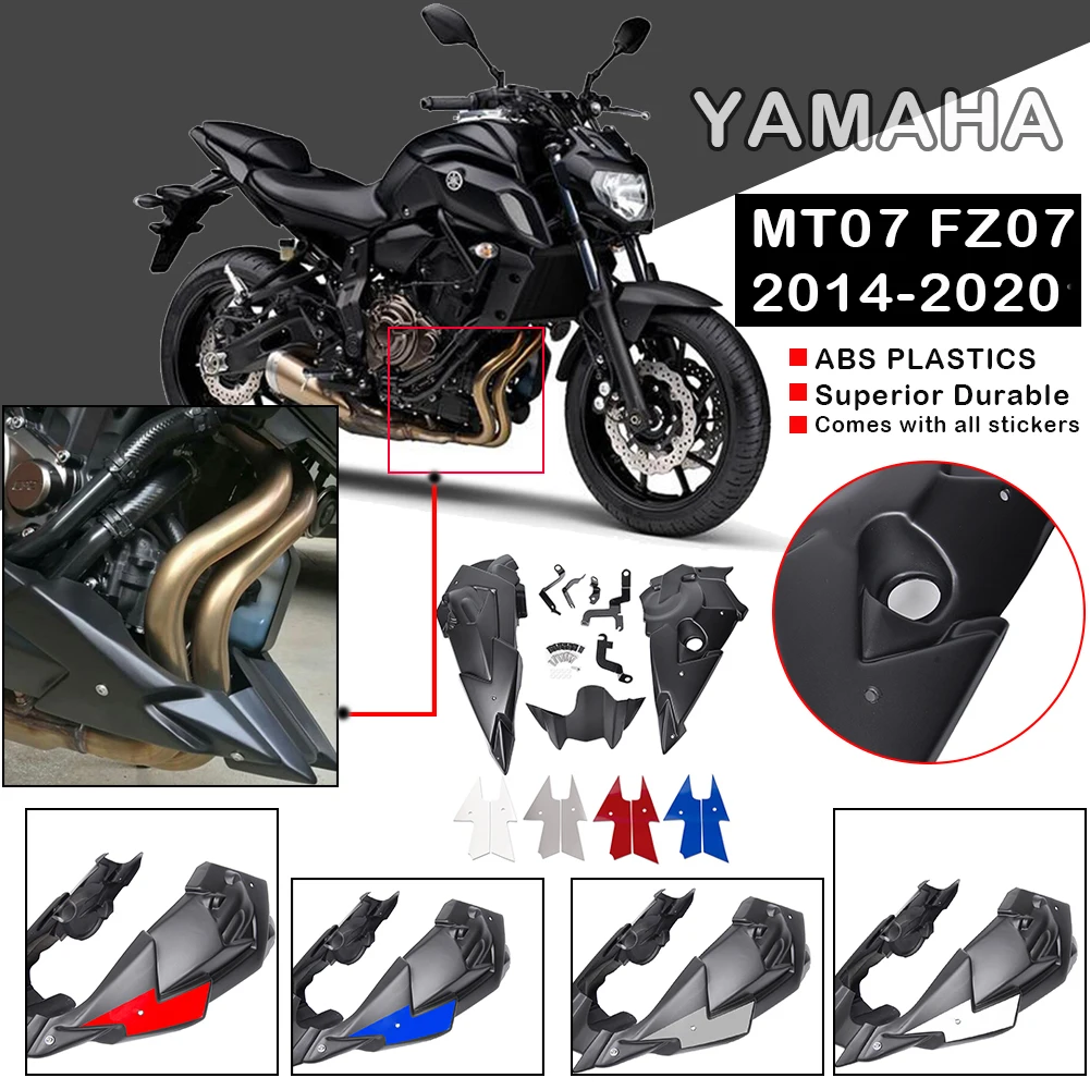 Для Yamaha FZ 07 FZ07 MT07 MT 2014 2020 мотоцикл Bellypan спойлер двигателя обтекатель диверсивная