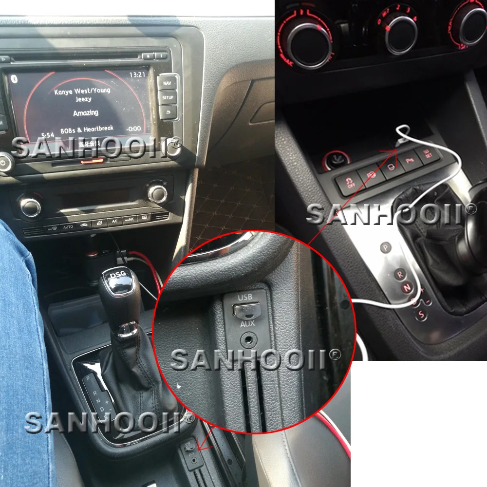 USB AUX кабель провод + адаптер аудио переключатель штекер для VW новый Magotan POLO Touran Tiguan