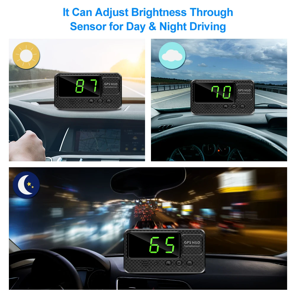 Дисплей на лобовое стекло Автомобильный GPS Спидометр усталость Вождение