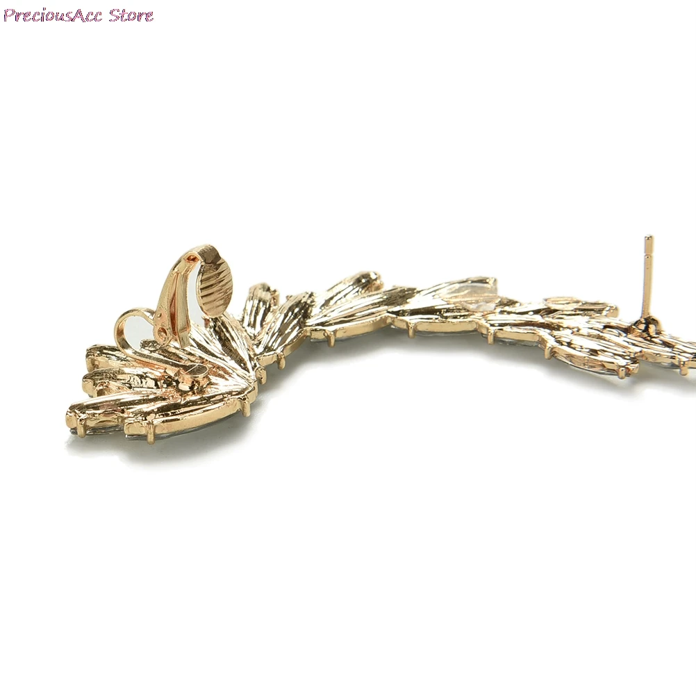 1pc Fashionwomen Earcuff Jewelry Meniscus New Plated Clip on Earrings Rhinestone Ear Cuffs Right | Украшения и аксессуары