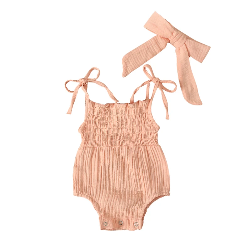 

Baby Solid Color Rompers Cute Overalls Newborn Baby Girls Clothes Infantil Baby Girls Sleeveless Romper Jumpsuit 4-24 Months