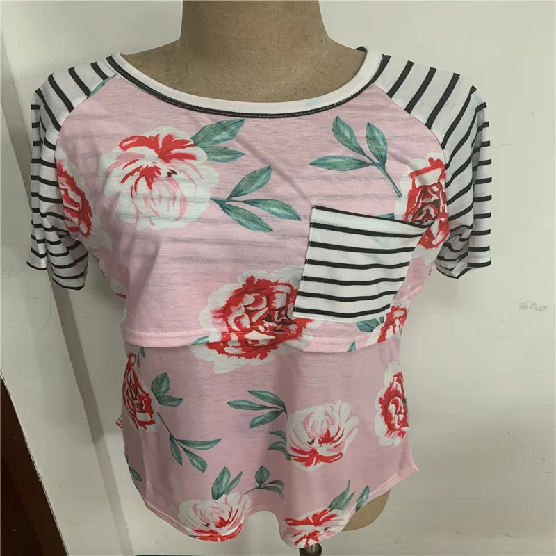 Женские топы для грудного вскармливания футболка с коротким рукавом кормящих