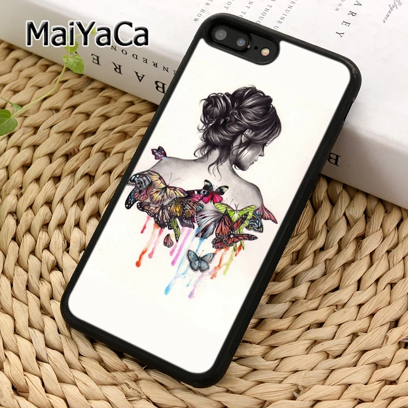 Мягкий чехол для телефона MaiYaCa с красивой бабочкой и природой iPhone 5 6 6s 7 8 Plus X XR XS 11