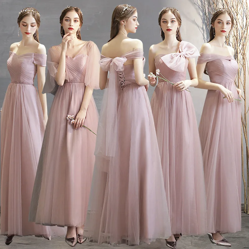 

Bridesmaid Dress with One Shoulder and Sisterhood Temperament Party Slim Evening Dress Wedding Dresses for Women Party Dress