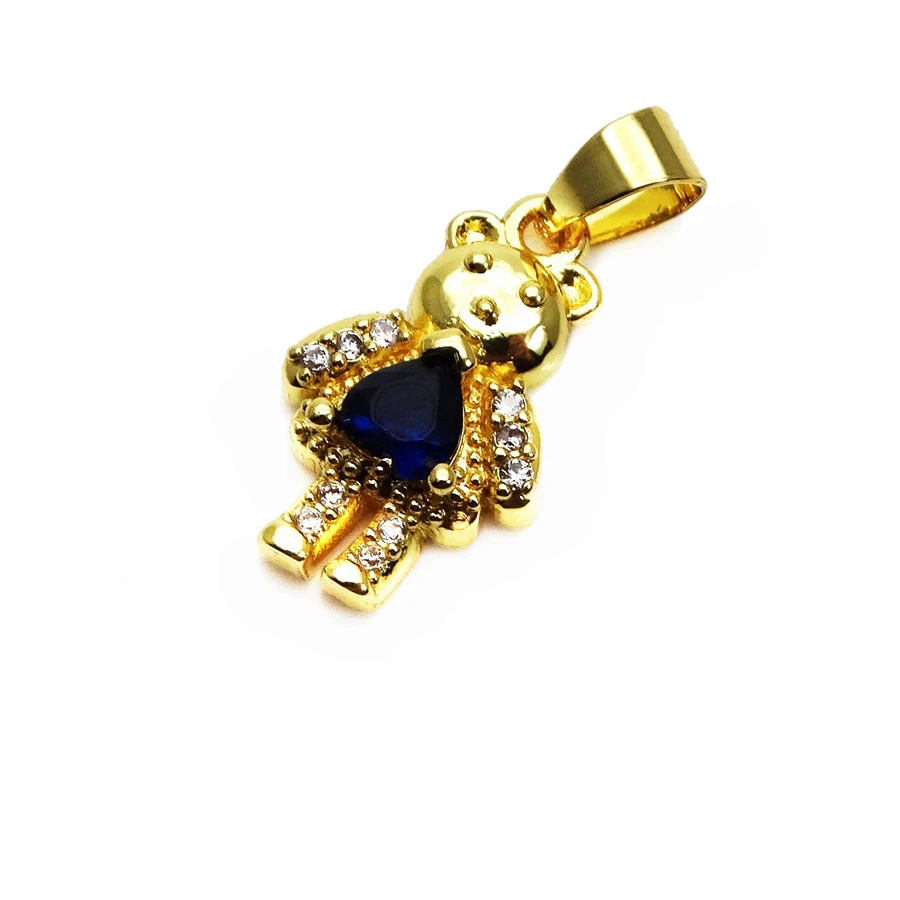 Симпатичный маленький медведь микро циркон кулон плюшевый мишка леди медальон в