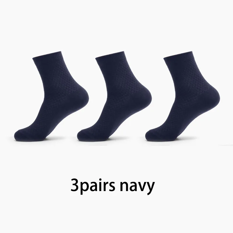 3pairs navy 5 пар/лот, хлопковые мужские носки, синие высокие носки, носки-башмачки с якорем и звездой, мягкие забавные носки, повседневные носки, мужские Чулочные изделия - Цвет: 3pairs navy