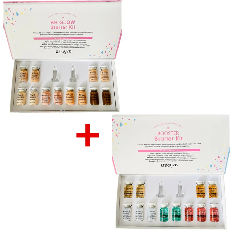 

12Pcs Stayve BB Cream Glow Cosmetic Beginner Starter Ampoule Kit Whitening Brightening Liquid Foundation for Microneedles