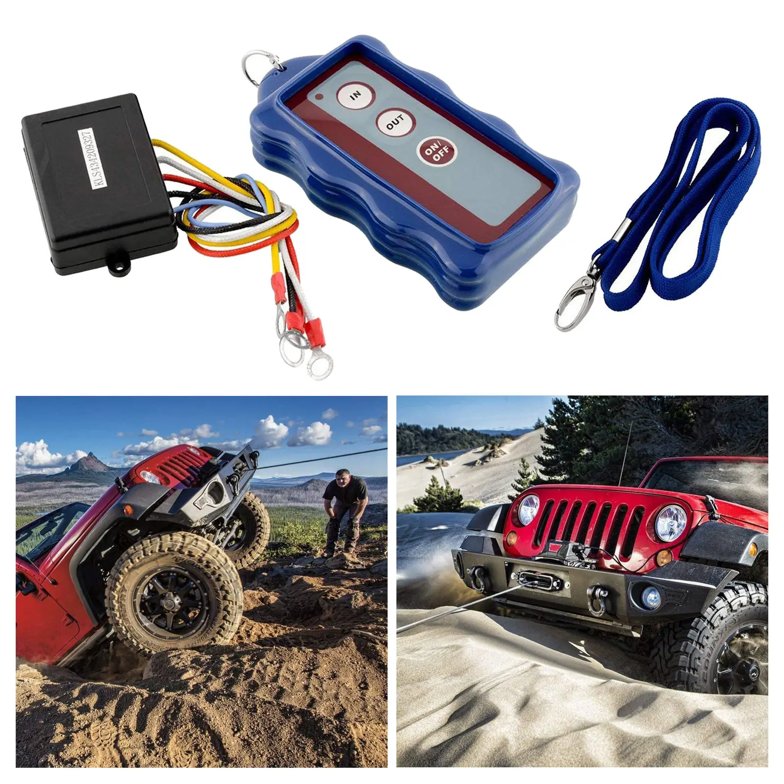 

433MHz Wireless Winch Remote Control Switch Universal For Jeep ATV Car Easy To Install New
