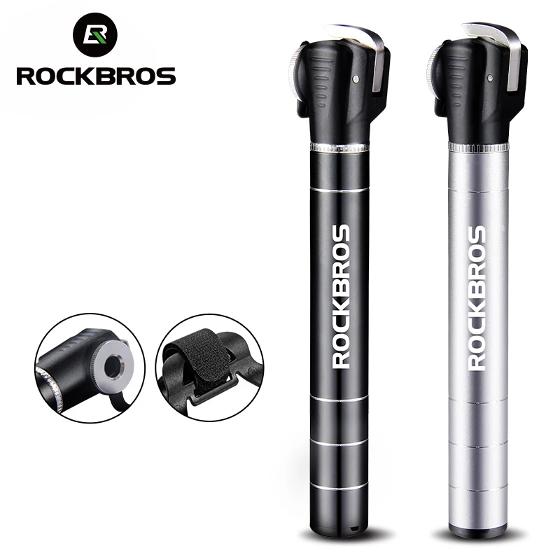 

ROCKBROS Schrader Presta Valve Bicycle Pump Mini Portable Light Aluminum Alloy Bike Pump Air Pump Mountain Cycling Tire Inflator