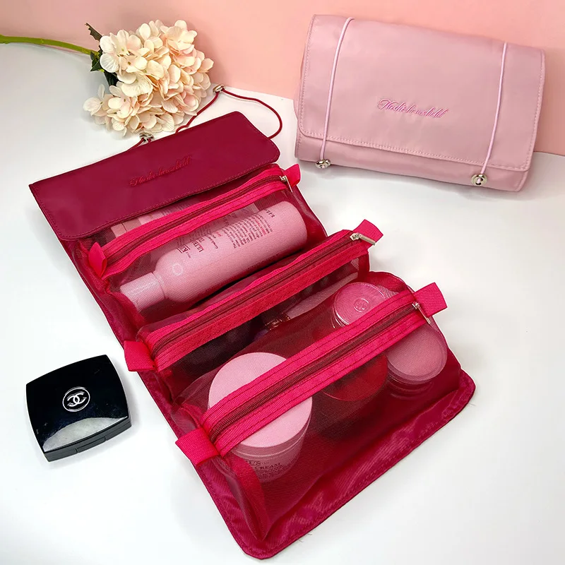 

Four-in-one Detachable Cosmetic Bag Female Portable Large-capacity Portable Folding Travel Cosmetic Storage Toilet Bag