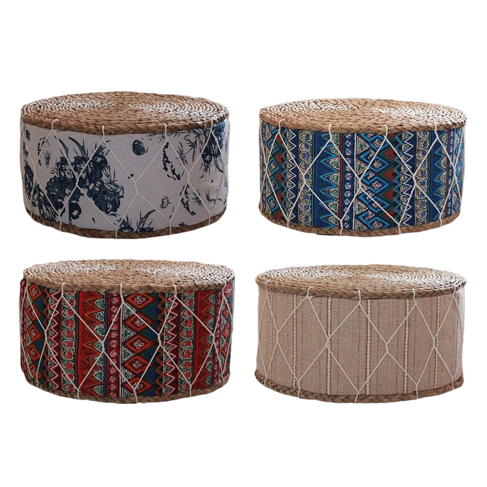 

Straw Futon Pouf Floor Pillow Ottoman Handwoven Small Sofa Stool Tatami