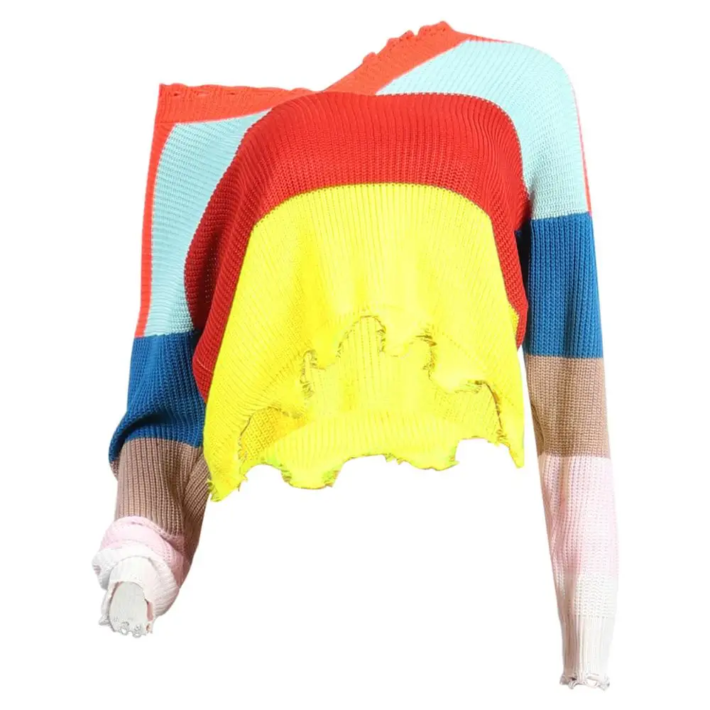 women pullover sweater Autumn Spring Long sleeve female Colorful ladies jumper 2019 | Женская одежда