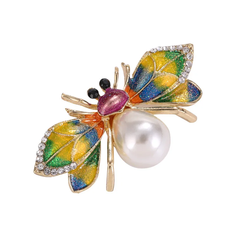 Новинка 42 стиля брошь в виде пчелы жемчужная Хрустальная es для женщин Женская