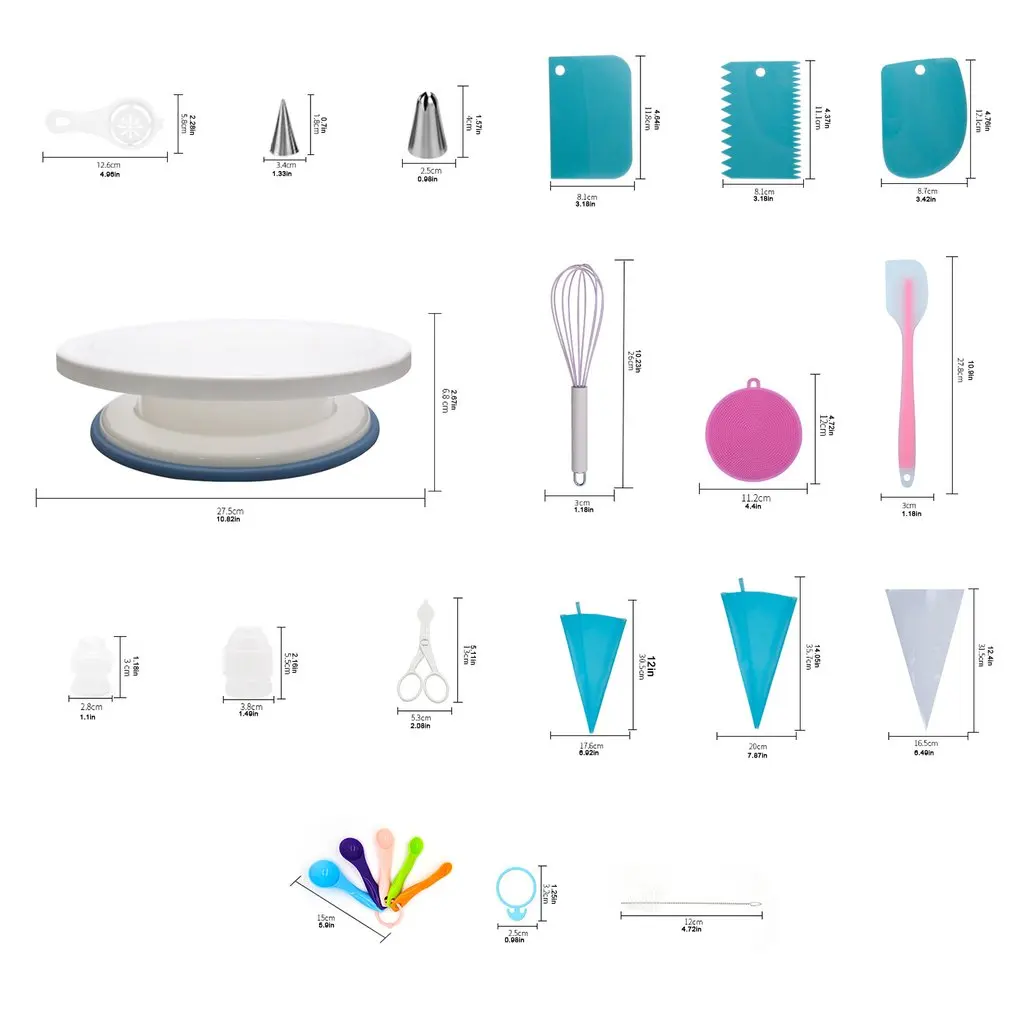 

237pcs/set Cake Turntable Set Multifunction Cake Decorating Kit Pastry Tube Party Kitchen Dessert Baking Supplies
