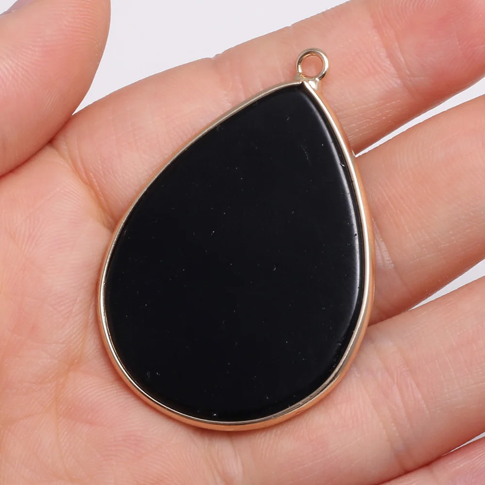 Подвеска из натурального камня черный агат/подвеска розового кристалла