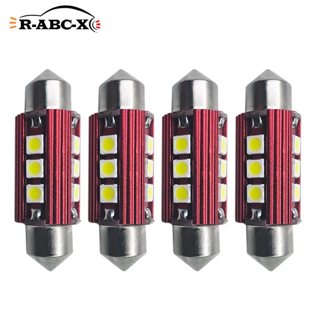 

4 шт. гирлянда 3030smd 36 мм 42 мм купольная лампа для чтения автомобиля, светодиодная лампа для номерного знака, светильник льник для интерьера, б...