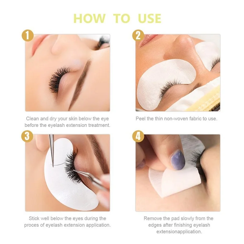 400 Pairs Under Eye Pads Patch Set Eyelash Extensions 100% Natural Hydrogel Gel for DIY Extension | Красота и здоровье