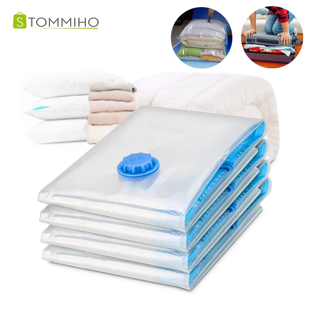 

Вакуумные компрессионные пакеты для хранения Костюмы постельное белье Органайзер дома прозрачная компактный застегивающийся вакуумный С...