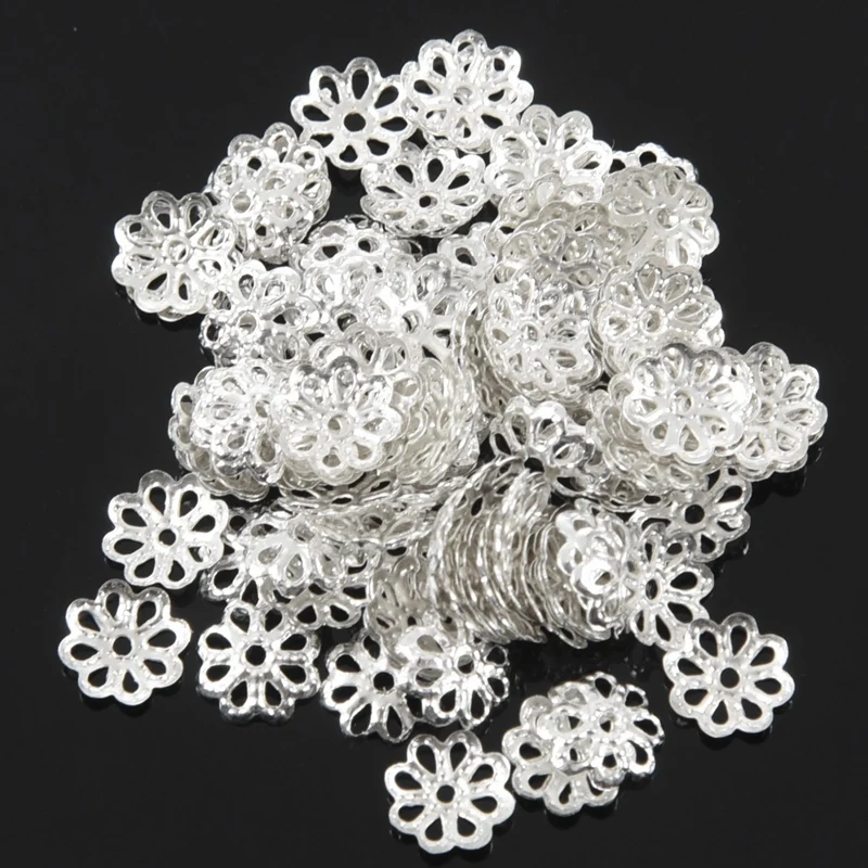 100 шт 6 мм прекрасные яркие посеребренные бусинки для браслетов DIY ювелирных