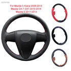 GERAYBU изготовленный на заказ DIY кожаный сшитый вручную чехол рулевого колеса автомобиля для Mazda 3 Axela Mazda CX-7 CX7 Mazda 5 дышащий износостойкий