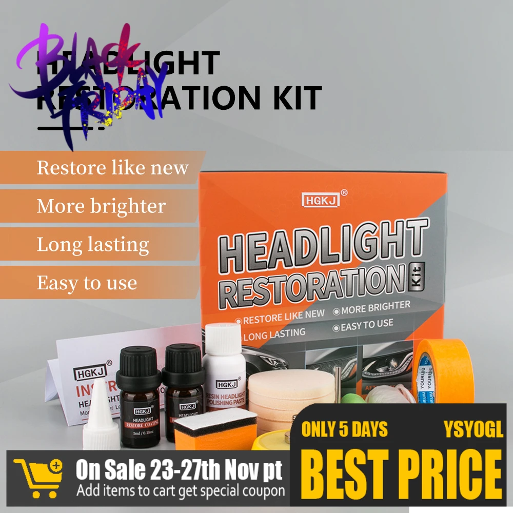 Набор для ремонта фар осветлитель автомобильных 5/10/30 мл|Шлифовальная