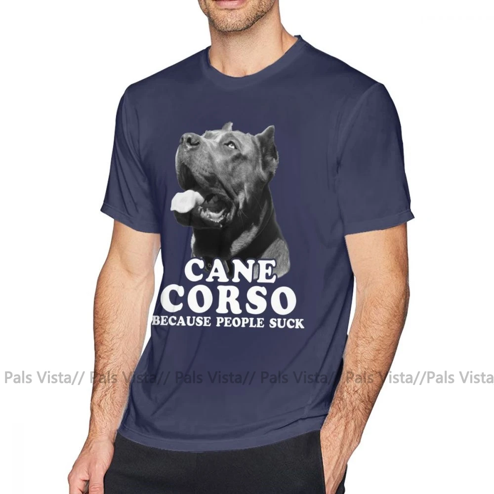 Cane Corso футболка Cane Corso потому что люди футболка с надписью Suck Graphic хлопковая футболка плюс размер Мужская модная футболка с коротким рукавом - Цвет: Тёмно-синий