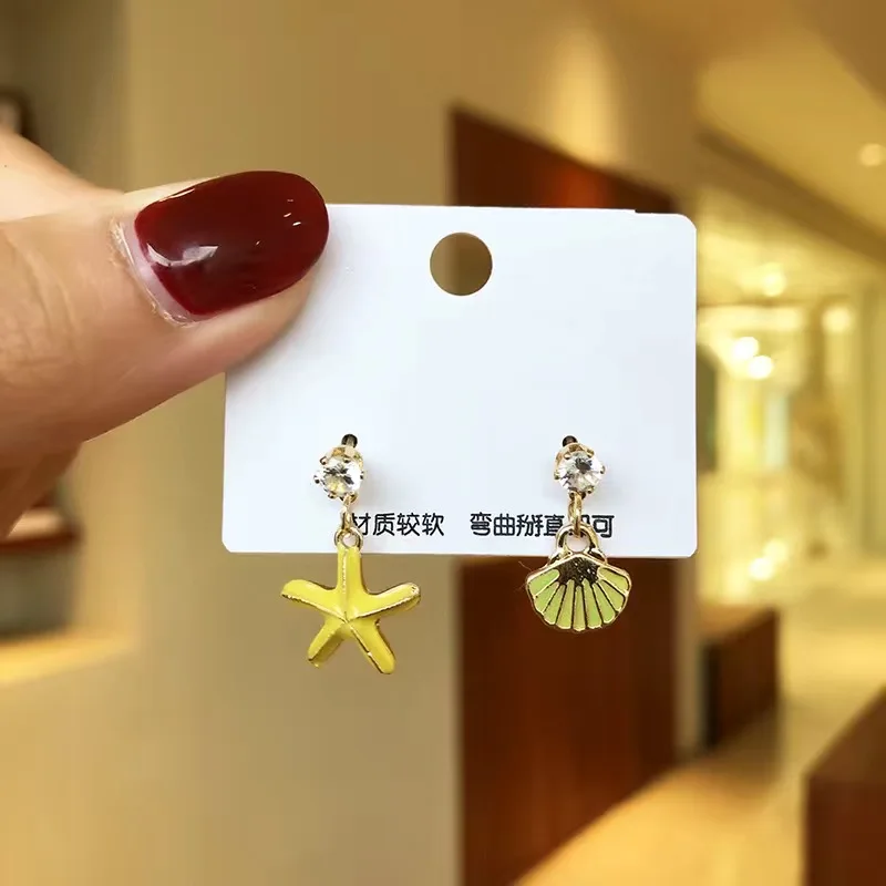 

New Fashion 925 silver needle starfish stud earrings temperament all-match trend female high-end sense earrings (No.129-13)