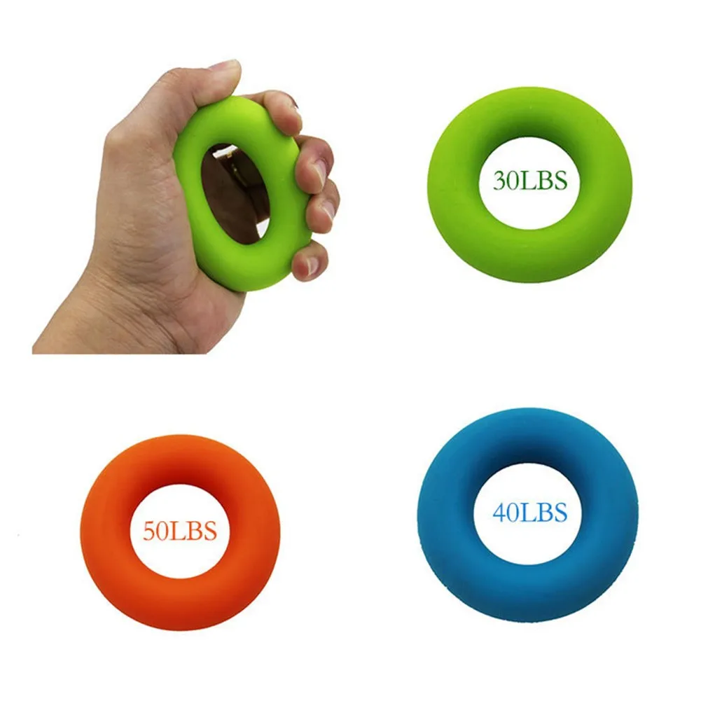 

Silica Gel Hand Grip Ring Men Women Gym Fitness Finger Heavy Exerciser Ball Strength Muscle Recovery Gripper Silicone Trainer