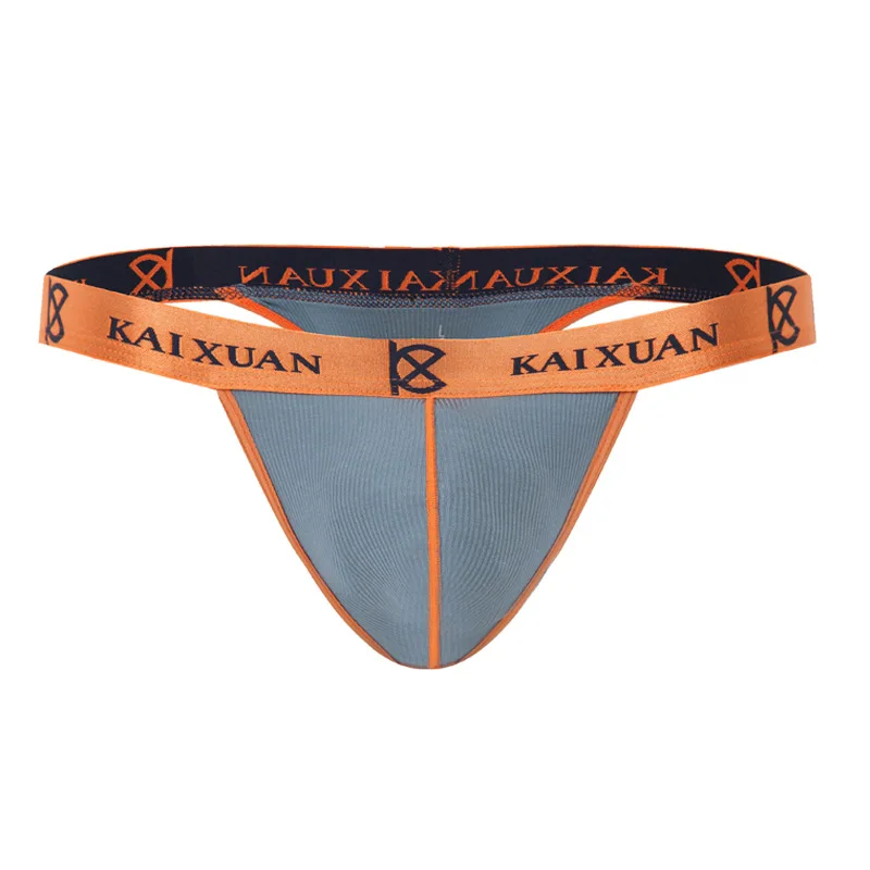 Мужские трусы бикини с низкой талией синие дышащие Трусы-стринги из модала