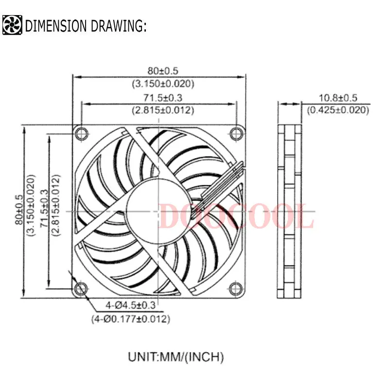 2 шт. Gdstime 3Pin 8 см 80x10 мм 80 мм x 80 мм x 10 мм DC 12 В Бесщеточный Охлаждающий кулер вентилятор процессора