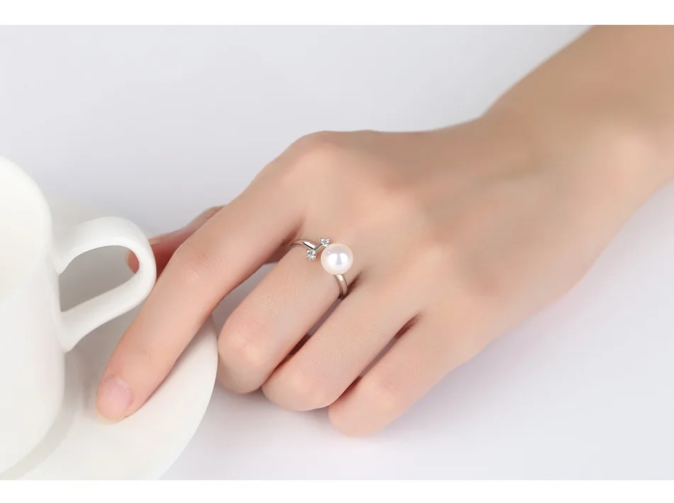 

sterling silver women's wild open natural pearl ring