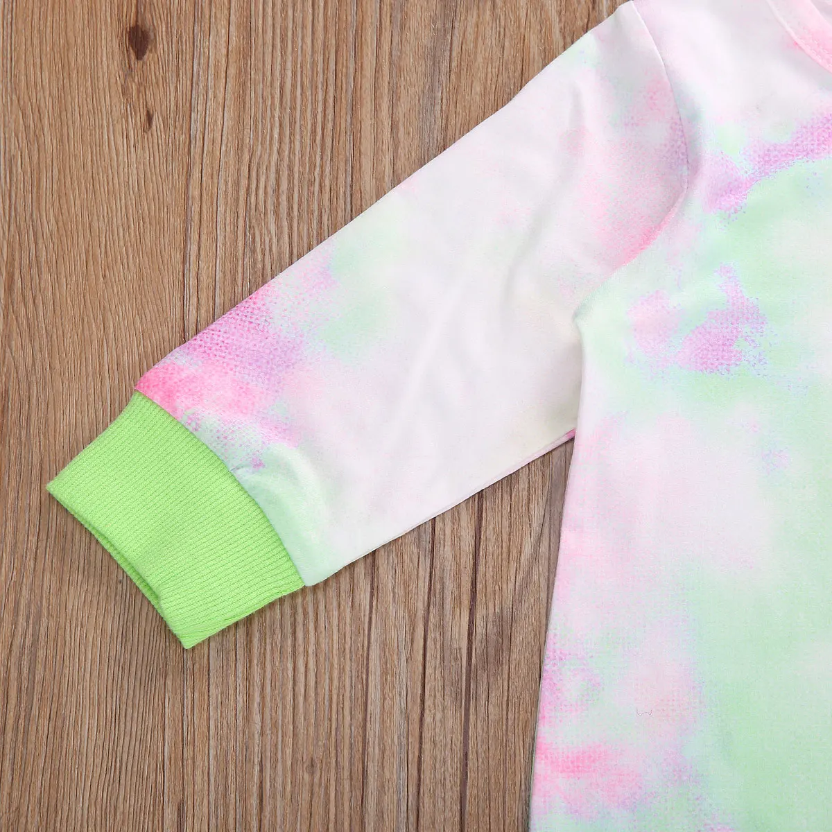 

0-24M Newborn Baby Girl Boy Tie Dye Romper Long Sleeve Jumpsuit Spring Print Romper + Casual Cap Set