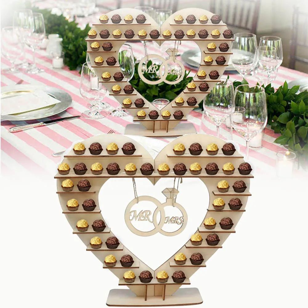 Деревянная подставка для шоколада романтическая торта конфеты в деревенском