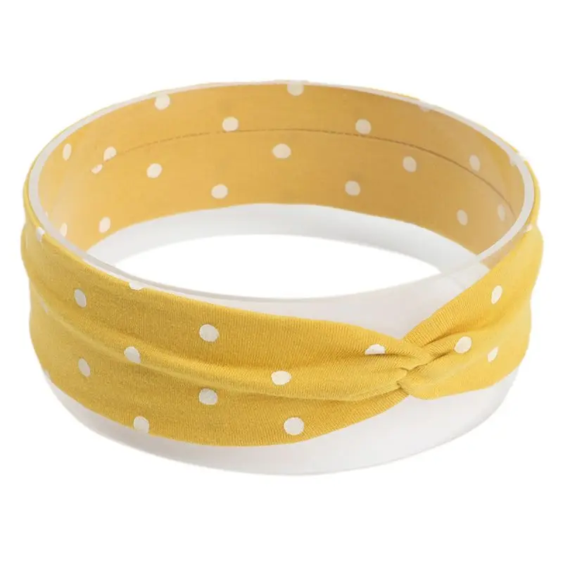 

Newborn Baby Girls Cute Cross Twisted Knotted Hairband Polka Dot Printed Wide Headband Candy Color Elastic Stretchy Turban