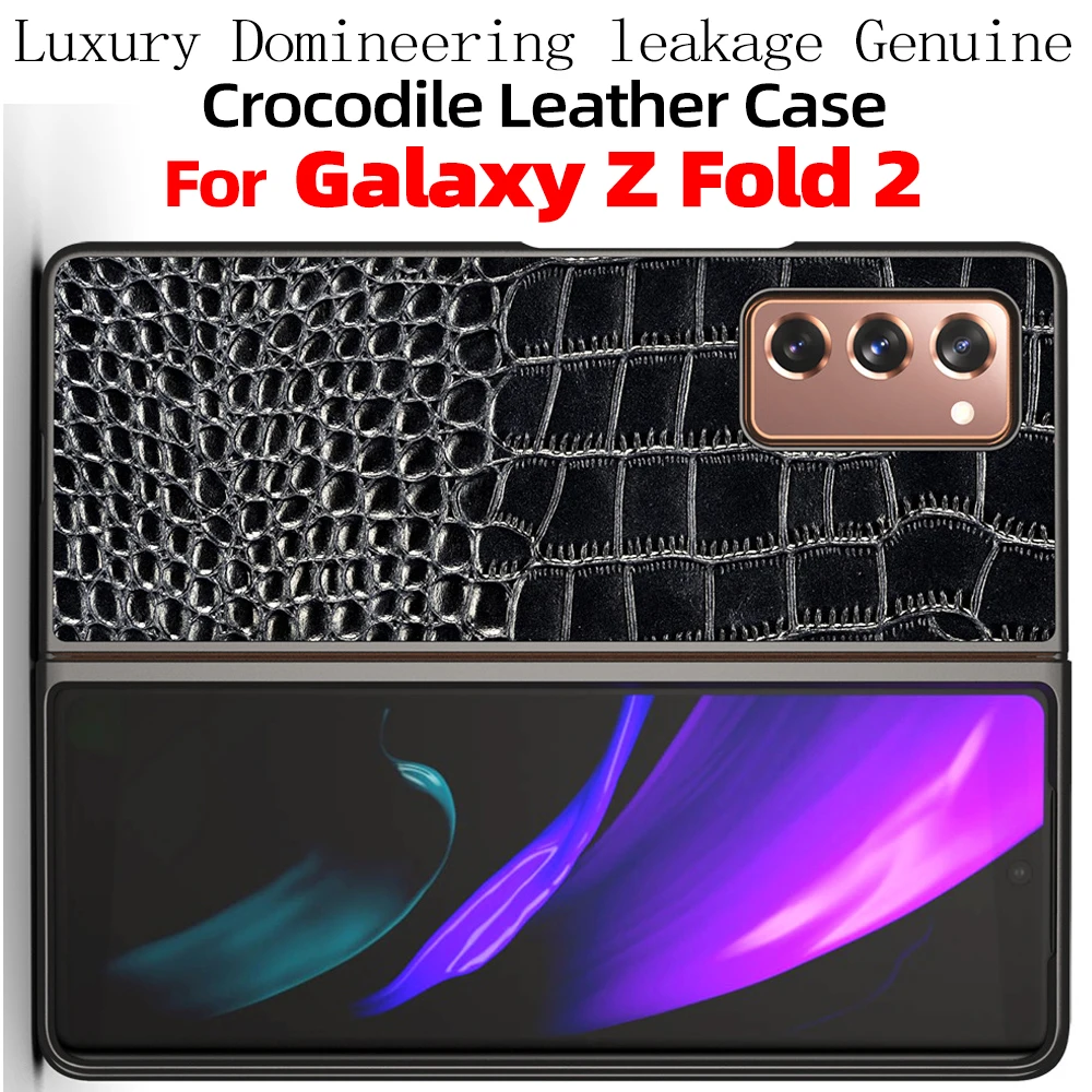 

Luxury Domineering leakage Crocodile Genuine Leather Case For Galaxy Z Fold2 Case Galaxy Z Fold 2 5G Case Choiceof successfulman