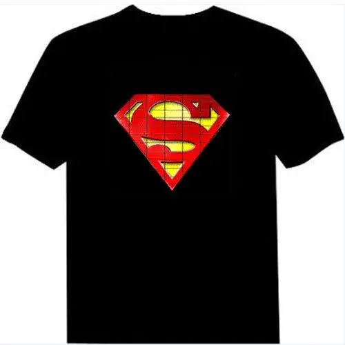 Светодиодная светящаяся футболка высокого качества с активацией звуком