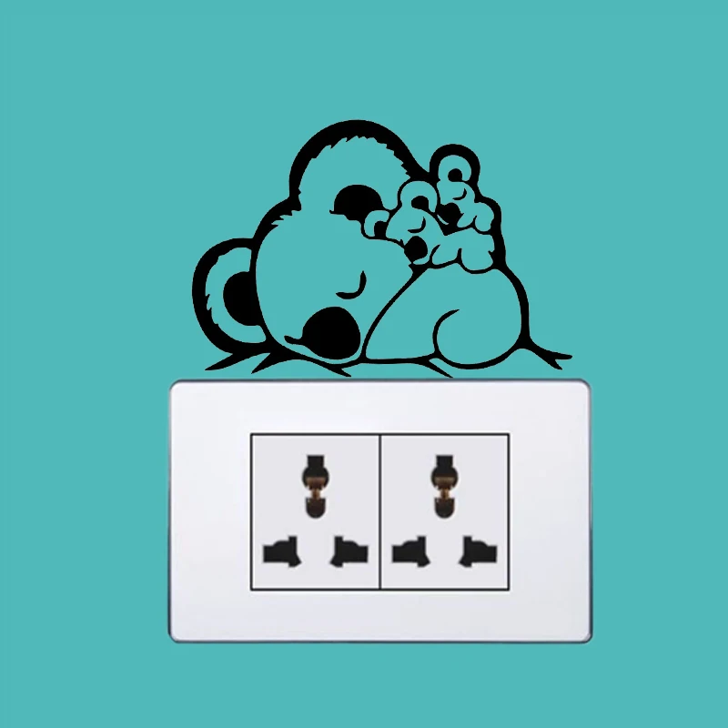 YJZT Koalas Family Wall Switch Sticker Vinyl Decal Decor Modern Art Cartoon Animal S19-0898 | Дом и сад