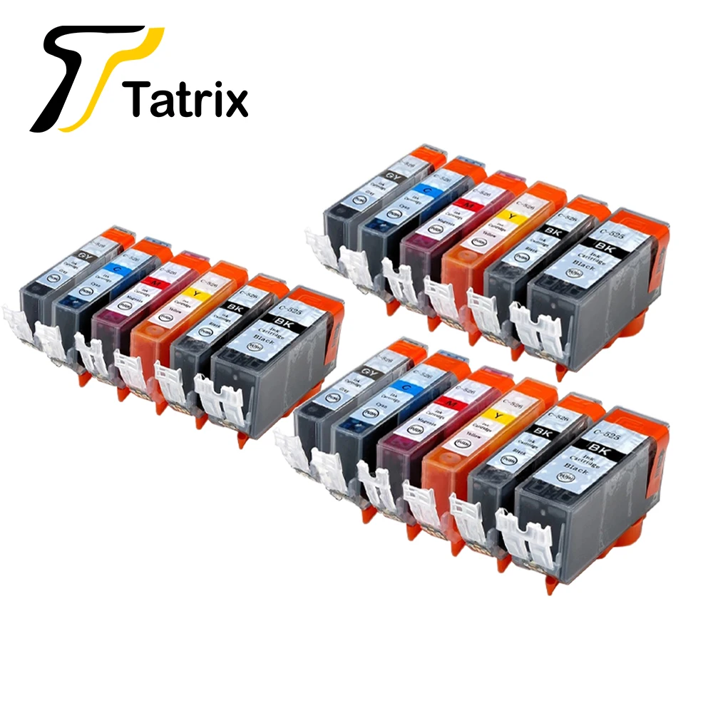 Чернильные картриджи Tatrix PGI525 PGI 525 CLI 526 для принтера Canon Pixma iP4850 ix6550 MG5150 MG5250 MG6150 MG8150