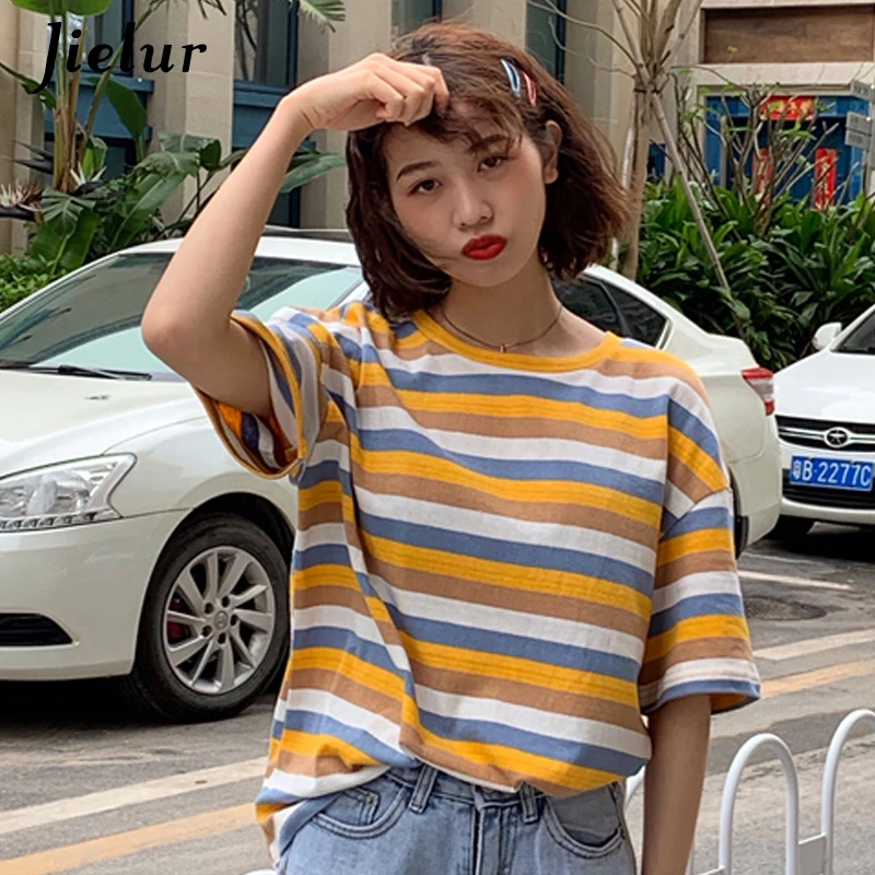 Женская футболка с коротким рукавом и круглым вырезом 3 цвета | одежда