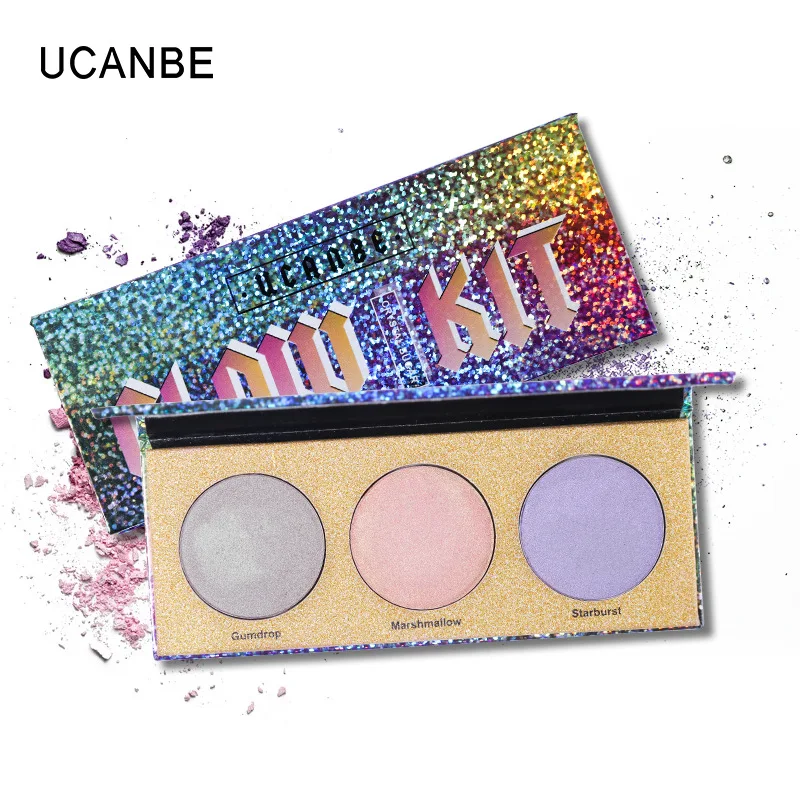 UCANBE мерцающие тени для век палитра макияжа хамелеон кристалл сахар хайлайтер
