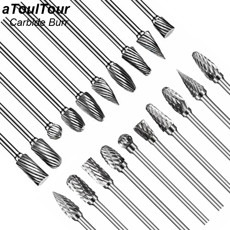 Фреза из карбида вольфрама с хвостовиком 3 мм вращающийся инструмент заусенцами