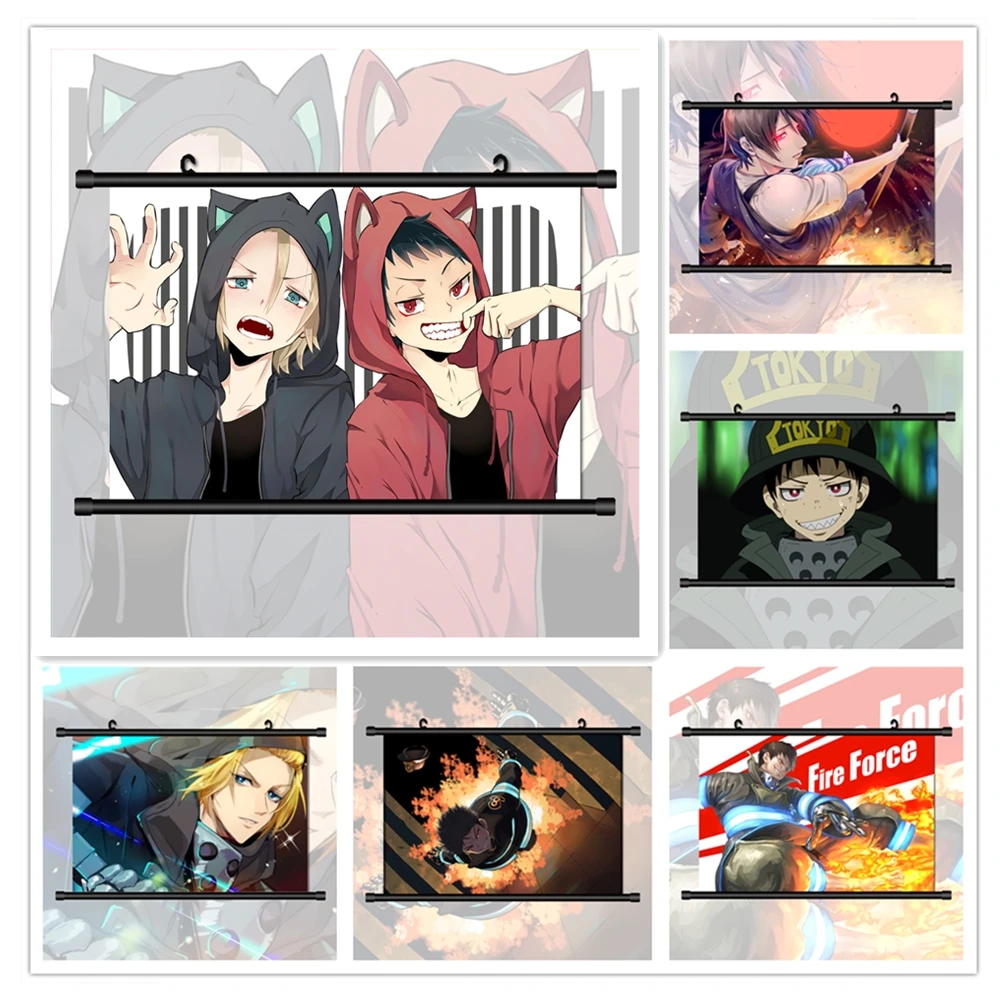 Аниме Манга хэдбутай Shinra Shinmon Boyle настенный плакат свиток