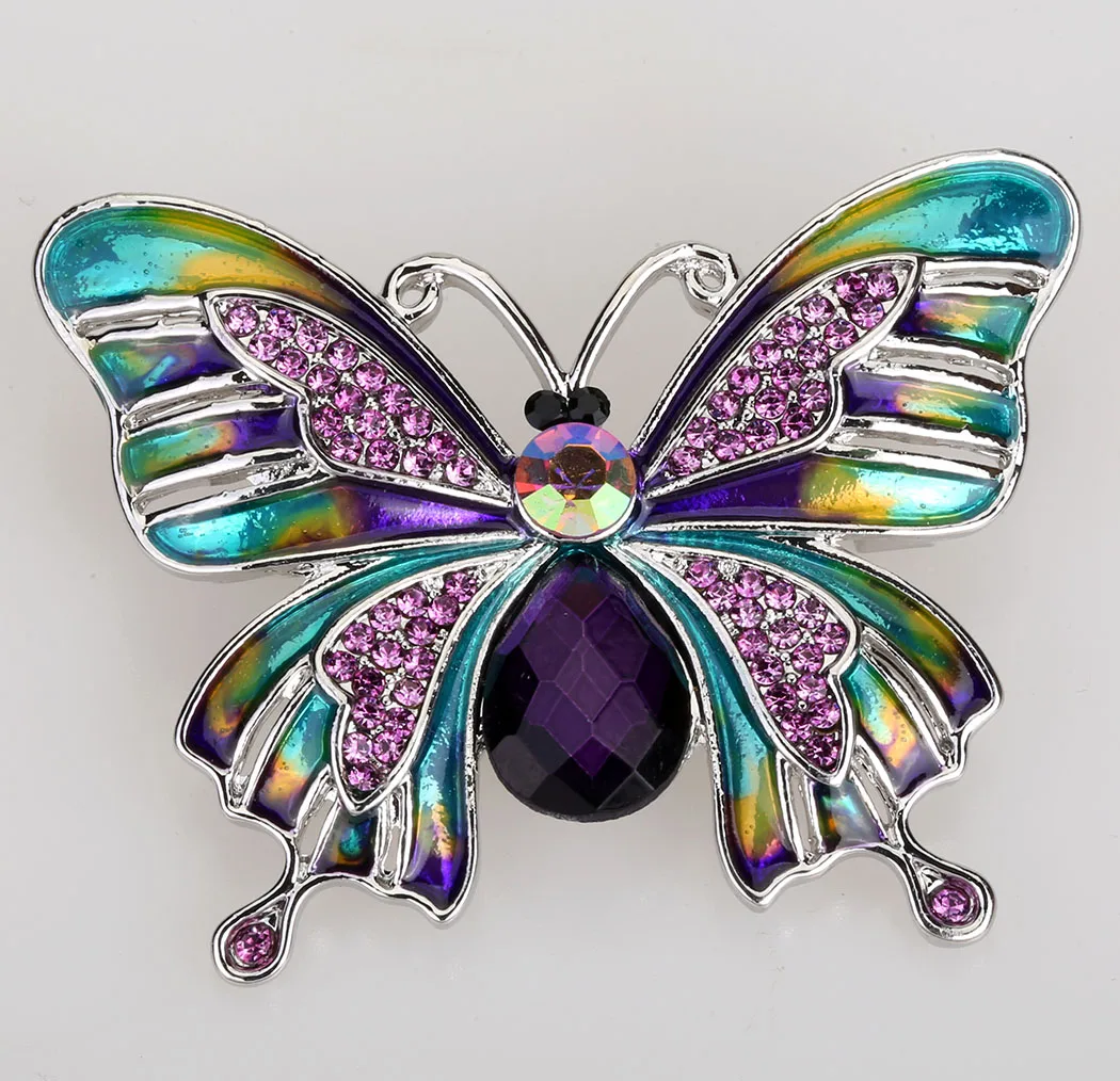 Ювелирная брошь с бабочкой на булавке подарок для женщин подростков девочек мамы дня рождения праздника