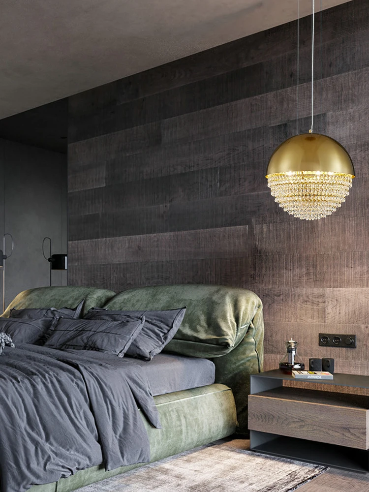 

Nordic minimalist crystal pendant lgiht staircase aisle modern light luxury restaurant bar table pendant lamp