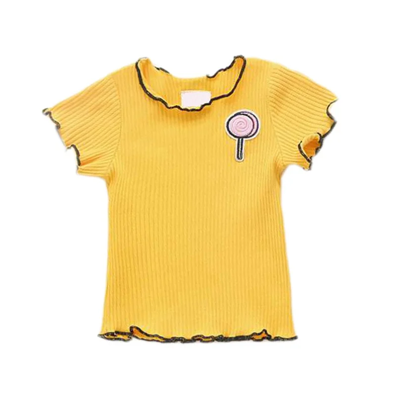 

Baby Girls Short Sleeve Tops Toddler girls t shirts little girls Floral Collar T-shirts Cute T Shirts 0-48Months