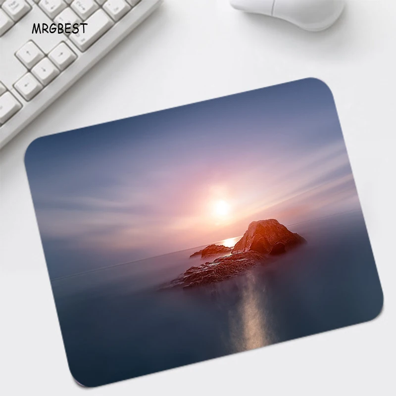 Коврик для мыши с красивым принтом Sea Sunset небольшого размера недорогие простые в