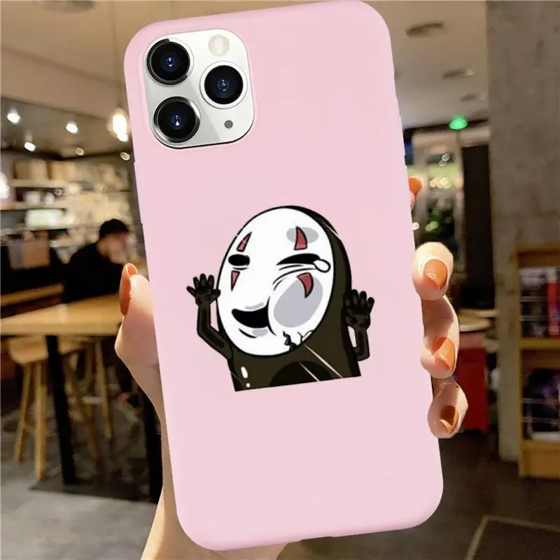 

KoLPaPerNo Face Spirited Away Phone Case Candy Color for iPhone 6 7 8 11 12 s mini pro X XS XR MAX Plus