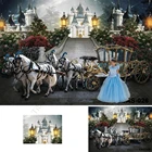 Фон для фотосъемки с изображением ночного замка Луны Золушки девушек с кристаллами обуви тыквы каретки принцессы реквизит для фотосъемки студийные фоны
