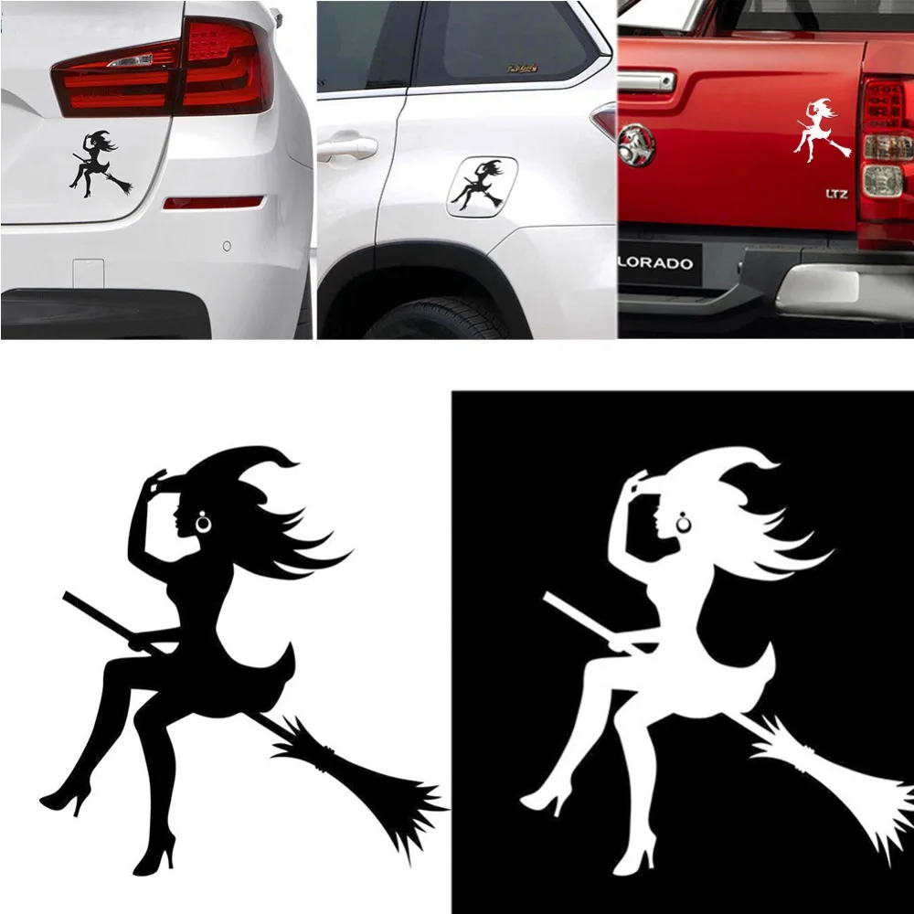 Сексуальная Whitch bromstick женщина Графический стикер автомобиля окна тела винил JDM