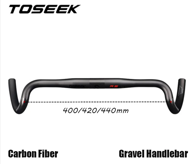 Gravel Bike Handlebar TOSEEK Carbon Exotropism Bar 30 Degree 31.8mm Cyclocross Road 400/420/440mm Matte Black enlarge